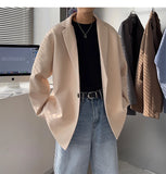 Riolio Korean-style Men Casual Blazers Male One Button Suit Jackets Daily Business Streetwear All-match Simple Suit-tops
