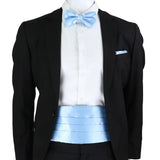 Riolio  New Fashion Mens Cummerbund Bow Tie Brooch Set Black Red Blue   Waist Seal For Formal Tuxedo Business Suit Dinner Accessories