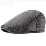 Riolio Berets Spring Autumn Men Women Cap Hat Retro Denim Beret Cap Artist Painter Beret Hat Adjustable   Flat Cap Men