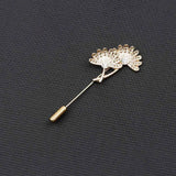 Riolio  Men's Golden Black Luxury Brooches Various Leaf Ginkgo Fower Pin Chic Fashion Men Suit Shawl Collar Lapel Pins Daily Accessory
