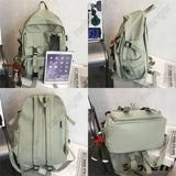 Riolio Multiple Pocket Backpack Men Canvas Insert Buckle Designer Bag Teenager Laptop Backpacks Student College School Bags For Women