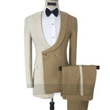 Riolio  Business Men Suits 2 pcs Double Breasted One Button Blazer Formal Business Wedding Suits for Men Tuxedo Jacket Daily