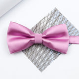 Riolio  Colorful Solid Color Parent-Child Bowtie Set Classic Polyester Butterfly Satin For Father Son Party Dinner Wedding Accessory