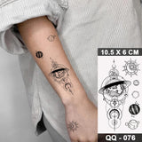 Riolio Waterproof Temporary Tattoo Sticker Earth Galaxy Astronaut Star Moon Flash Tatto Woman Man Child Wrist Arm Body Art Fake Tatoo