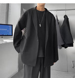 Riolio Korean-style Men Casual Blazers Male One Button Suit Jackets Daily Business Streetwear All-match Simple Suit-tops