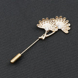 Riolio  Men's Golden Black Luxury Brooches Various Leaf Ginkgo Fower Pin Chic Fashion Men Suit Shawl Collar Lapel Pins Daily Accessory