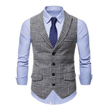Riolio  Mens Suit Vest Fashion Slim Fit Thin Plaid Men Waistcoat Tops Business Vest Waistcoat Man England Style Male Casual Suits Vests