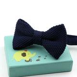 Riolio  Fashion Single Deck Children Solid Color Bowknot Lovely Knit Bowtie Adjustable  Neckwear Designer Knitting Kid Butterfly Bow Tie
