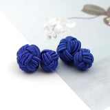 Riolio  Colorful Double Rope Ball Knot Cufflinks Novelty Solid Colors Braided Handmade Elastic Upscale Men's Classic Cuff Links For Men