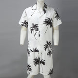 Riolio 1 set Summer Hawaii Trend Print Sets Men Hawaii Shorts Shirt Clothing Set Casual Palm Tree Floral Shirt Beach Short Sleeve Suit