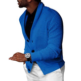 Riolio Autumn Men Sweater Solid Color Hollow Cardigan Buttons Suit Coat Warm Knit Male Sweater Jumpers S-2XL