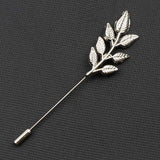 Riolio  Men's Golden Black Luxury Brooches Various Leaf Ginkgo Fower Pin Chic Fashion Men Suit Shawl Collar Lapel Pins Daily Accessory
