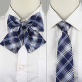 Riolio  School Uniform Bow Tie Set For Boys Girls Polyester Plaid Striped British Slim Necktie Bowtie Party Student Children Accessories