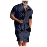 Riolio 1 set Summer Hawaii Trend Print Sets Men Hawaii Shorts Shirt Clothing Set Casual Palm Tree Floral Shirt Beach Short Sleeve Suit