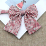 Riolio  Hot Women Girls Silk Cotton Bowties Fashion Cute College Style Striped Plaid Ladies School Girl Student Uniform Butterfly Knot