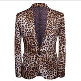 Riolio Hot Sale Leopard Print Men Suit Blazer Set With Pants Safari Suits For Men Performance DJ Jacket Luxury Singer Star Coat