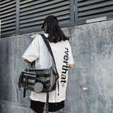 Riolio  Ins shoulder messenger bag, male fashion brand Harajuku functional bag, fashion joker, student dark wind tooling bag, female.