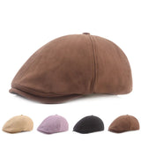 Riolio  Art Painter Beret Newsboy Spring and Autumn Peaked Cap Retro Hat Women Men Cotton Solid Casual Outdoor Hat