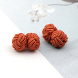 Riolio  Colorful Double Rope Ball Knot Cufflinks Novelty Solid Colors Braided Handmade Elastic Upscale Men's Classic Cuff Links For Men