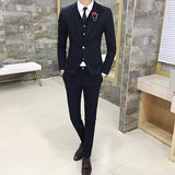 Men's Suits High Quality Wedding Groom Tuxedos Single Button Slim Fit Business Prom Dress Men's Formal Dress Suits