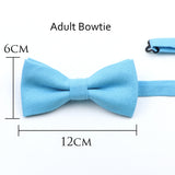 Riolio  Winter Men's Designer Solid Color Linen Cotton Necktie Pocket Square Bowtie Set Skinny Red Brown Green Blue For Men Wedding Tie