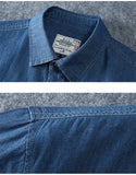 Riolio summer outfits men Men's Blue Denim Shirts Short Sleeve Jean Shirts New Summer High Quality Men Cotton Light Blue Denim Shirts Plus size L-8XL