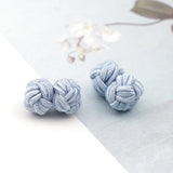 Riolio  Colorful Double Rope Ball Knot Cufflinks Novelty Solid Colors Braided Handmade Elastic Upscale Men's Classic Cuff Links For Men
