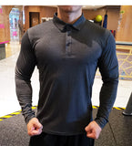 Quick Dry Running Shirt Men Bodybuilding Sport T-shirt Long Sleeve Compression Top Gym Fitness Tight Compresson Polo Jetseys