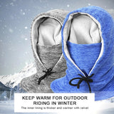 Riolio Men Balaclava Ski Cycling Caps Fleece Hood Windproof Face Mask Outdoor Neck Warmmer Winter Bicycle Thermal Fleece Balaclava Hats