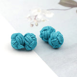 Riolio  Colorful Double Rope Ball Knot Cufflinks Novelty Solid Colors Braided Handmade Elastic Upscale Men's Classic Cuff Links For Men
