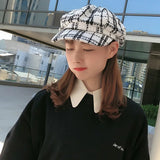 Riolio New Autumn Winter Hats for Women Solid Plain Octagonal Newsboy Caps Men Ladies Casual Wool Hat Winter Beret Women Painter Cap