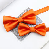 Riolio  Colorful Solid Color Parent-Child Bowtie Set Classic Polyester Butterfly Satin For Father Son Party Dinner Wedding Accessory