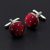 Riolio  Mens Round Braided Jewelry Fashion Shirt Cufflinks For Business Wedding Party Suit Stripe Dot Cuff Link Men Accessories Gift