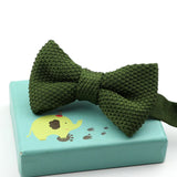 Riolio  Fashion Single Deck Children Solid Color Bowknot Lovely Knit Bowtie Adjustable  Neckwear Designer Knitting Kid Butterfly Bow Tie