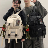 Riolio Multiple Pocket Backpack Men Canvas Insert Buckle Designer Bag Teenager Laptop Backpacks Student College School Bags For Women