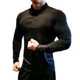 Quick Dry Running Shirt Men Bodybuilding Sport T-shirt Long Sleeve Compression Top Gym Fitness Tight Compresson Polo Jetseys