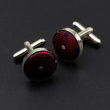 Riolio  Mens Round Braided Jewelry Fashion Shirt Cufflinks For Business Wedding Party Suit Stripe Dot Cuff Link Men Accessories Gift