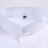 Riolio Hipster Design Collarless Shirt for Men Casual 100% Cotton Soft Slim Fit Long Sleeve White Black Navy Tuxedo Shirts 4XL 5XL