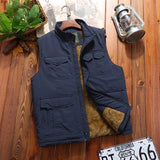 Riolio  Winter Men Padded Vest Men Fleece Warm Waistcoats Thermal Vests Coats Man Waterproof Windbreaker Sleeveless Jackets Clothing