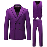 Riolio S-6XL (Jacket+Pants+vest) Men Suits Double Breasted Latest Design  Double breasted Groom Wedding Tuxedos Best Costume Homme