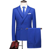 Riolio S-6XL (Jacket+Pants+vest) Men Suits Double Breasted Latest Design  Double breasted Groom Wedding Tuxedos Best Costume Homme