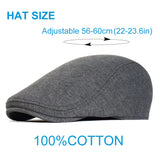Riolio Cotton Newsboy Caps Men Women Hat Soft Casual Beret Solid Unisex Retro Hat Driver Flat Cap The waiter Cap