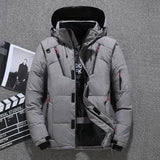 Riolio Mens White Duck Down Jacket Warm Hooded Thick Puffer Jacket Coat Male Casual High Quality Overcoat Thermal Winter Parka Men