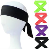 Riolio Cotton Tie Back Headbands Stretch Sports Sweatbands Hair Band Moisture Wicking Workout Bandanas Running Men Women Bands