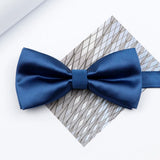 Riolio  Colorful Solid Color Parent-Child Bowtie Set Classic Polyester Butterfly Satin For Father Son Party Dinner Wedding Accessory