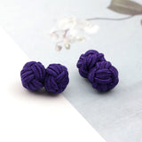 Riolio  Colorful Double Rope Ball Knot Cufflinks Novelty Solid Colors Braided Handmade Elastic Upscale Men's Classic Cuff Links For Men
