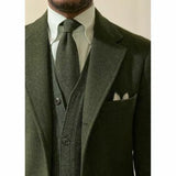 Riolio  Homme Vintage Men Tailor-Made 3 Pieces Tuxedos Woolen Peaked Laple New Blazer Wedding Party Groomsmen 3Pcs
