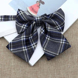 Riolio  Hot Women Girls Silk Cotton Bowties Fashion Cute College Style Striped Plaid Ladies School Girl Student Uniform Butterfly Knot