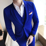 Riolio White Boyfriend Men Suits for Prom 3 Piece Slim fit Wedding Groom Tuxedos Man Fashion Clothes Set Blazer Vest with Pants