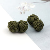 Riolio  Colorful Double Rope Ball Knot Cufflinks Novelty Solid Colors Braided Handmade Elastic Upscale Men's Classic Cuff Links For Men